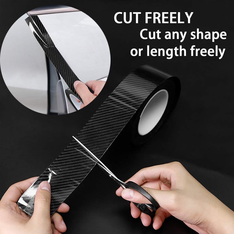 DGSL Car Door Edge Guards Door Sill Protector, 2.7In x 33Ft 5D Carbon Fiber Car Wrap Film, Vinyl Automotive Wrap Film Anti-Collision Fits for Most Vehicles (Black) - Image 2